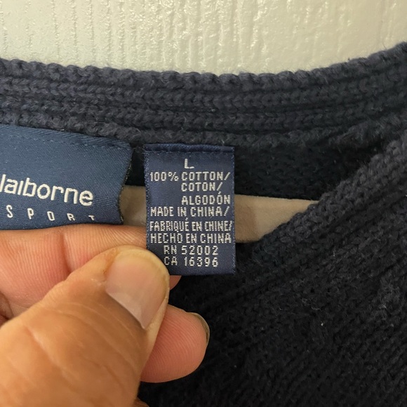 Liz Claiborne Navy Sweater with Dog Design - Picture 4 of 11